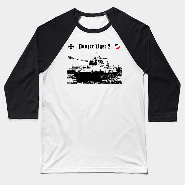 panzer tiger 2 Baseball T-Shirt by bumblethebee